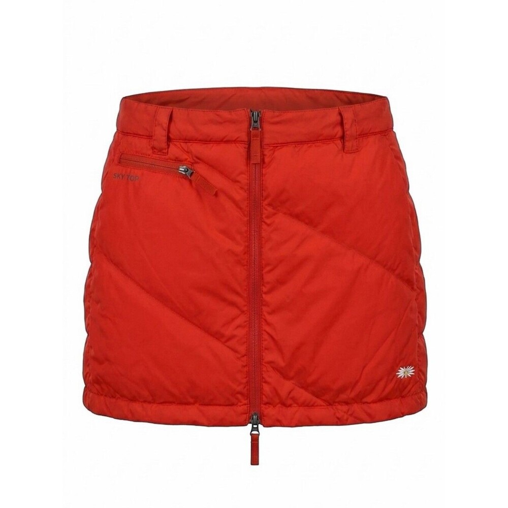 Skhoop Orange Red Hiking Skirt Puffer Puffy Quilted 80/2/ Goose Down Size Large